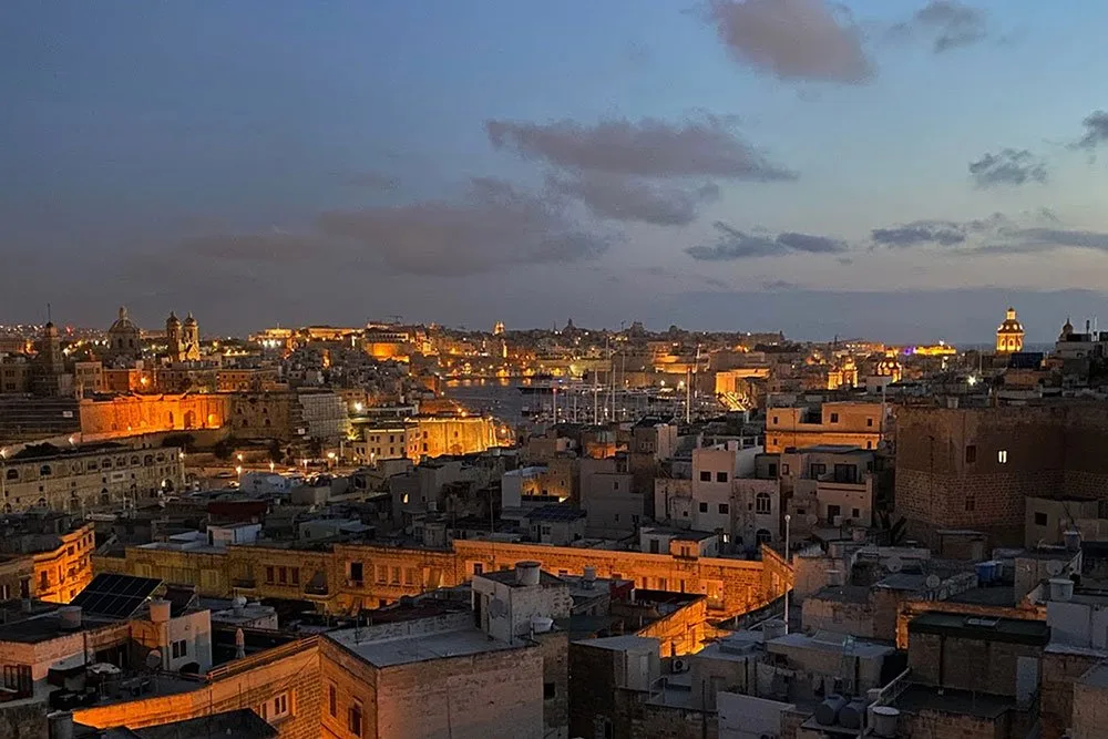 Room 545 view at dusk