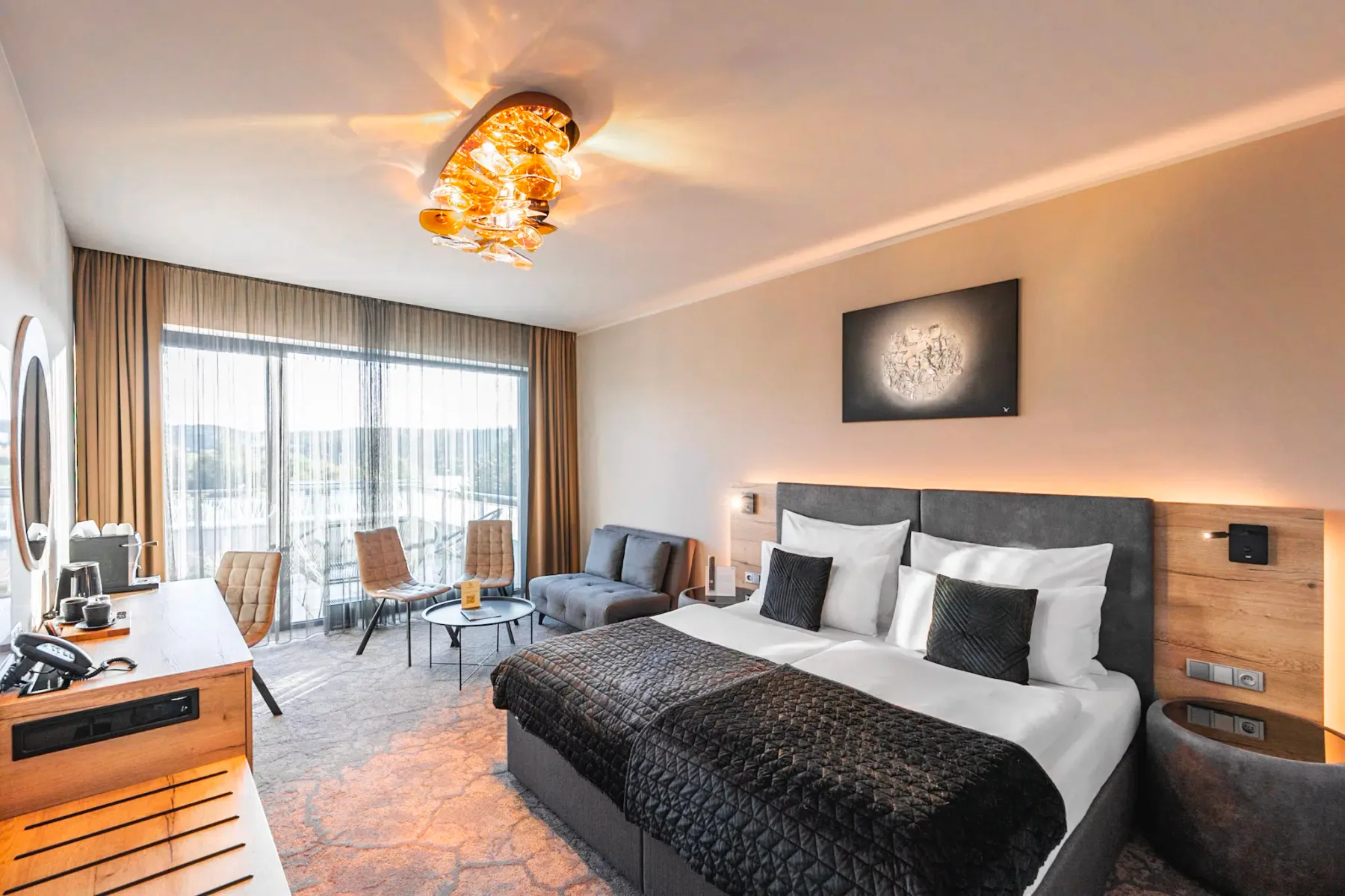 Interior de una habitación de Maximus Resort