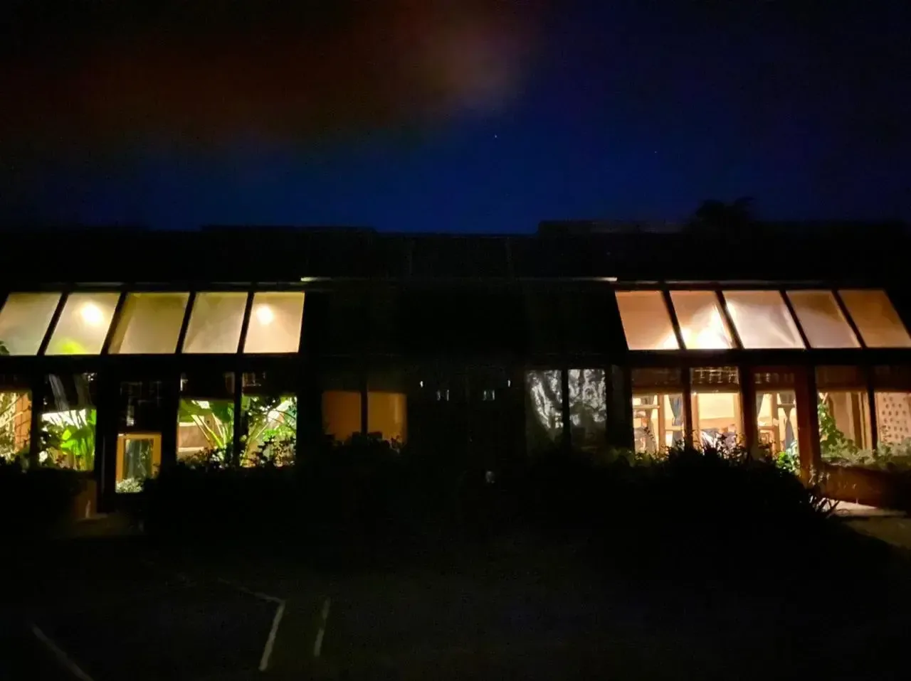 Rooms exterior at night