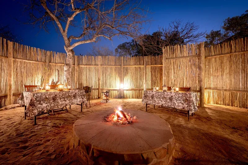 Boma dining area under the stars