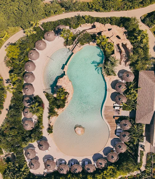 The resort lagoon