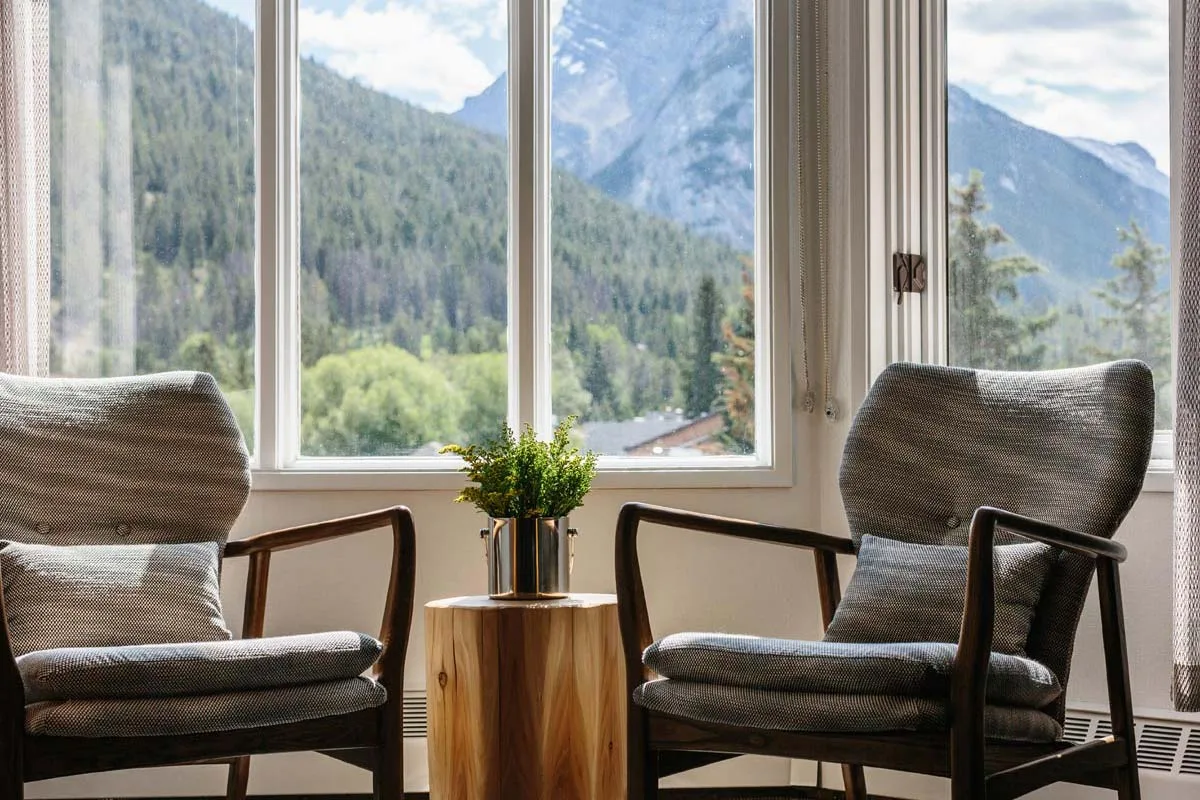 Vista del monte Rundle desde la habitación