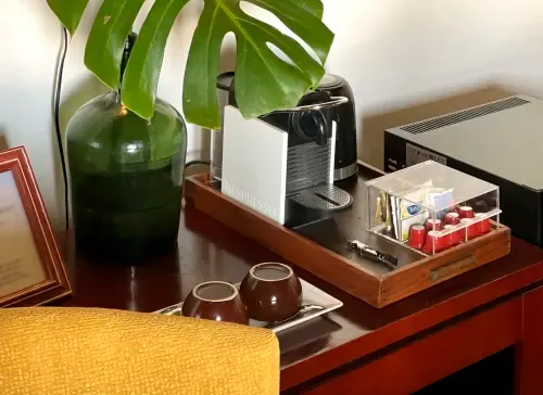 Suite desk and coffee service