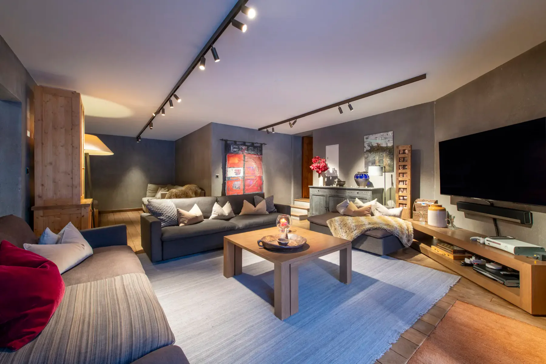 Sala de televisión de Chalet Pierre Avoi, Verbier