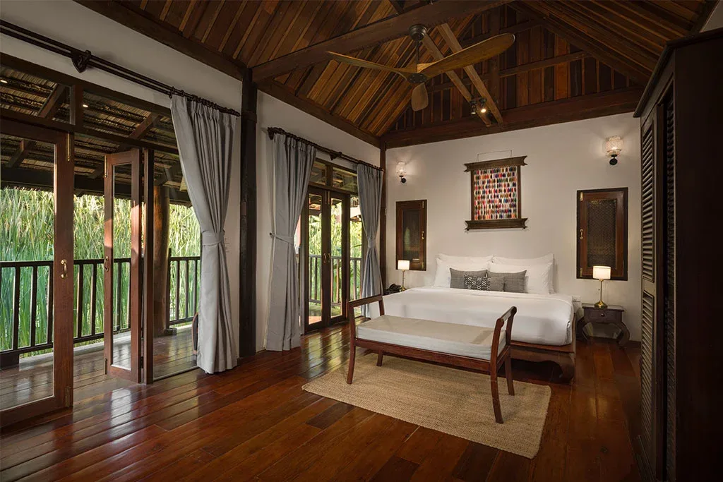 Stilt bungalow above the lily ponds