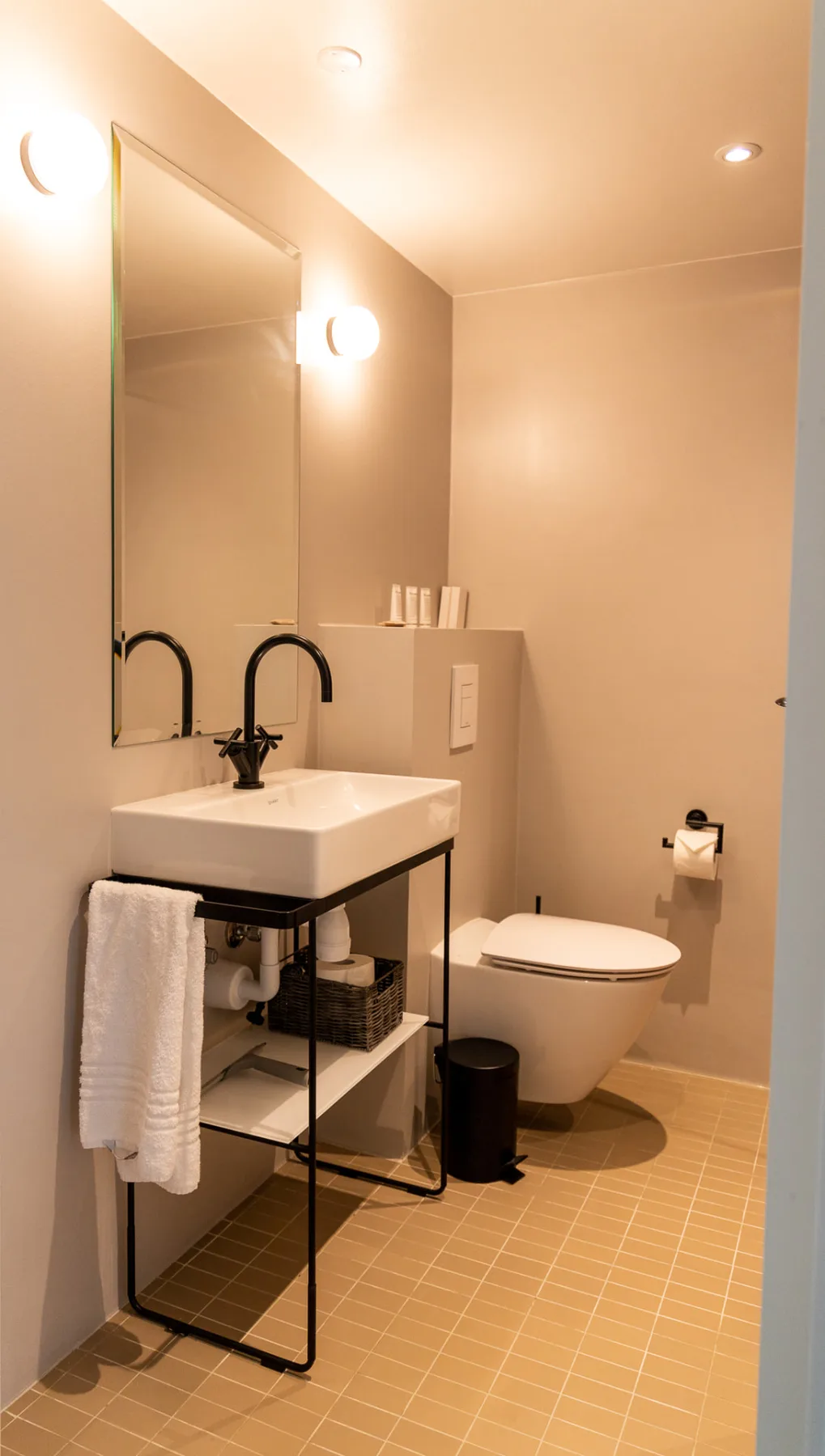 Bathroom with black fixtures