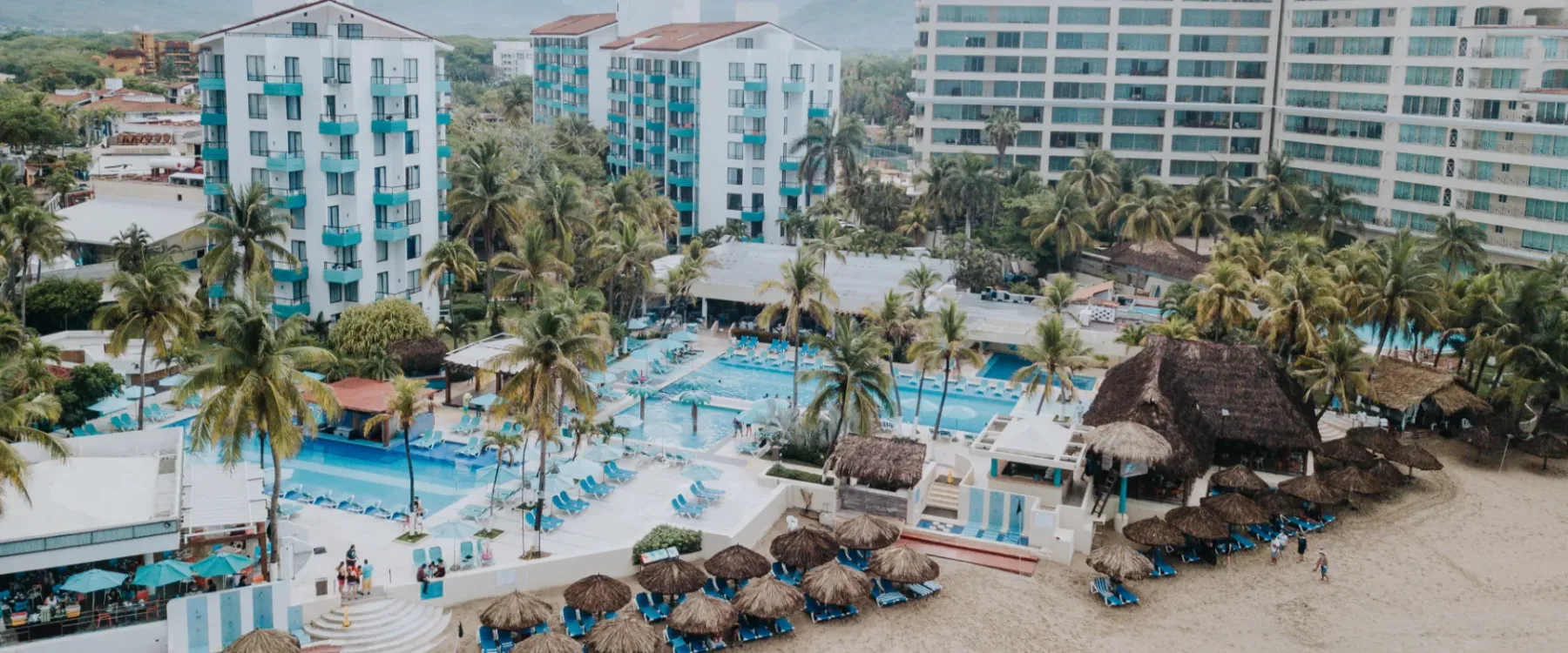 Aerial view of the beachfront hotel