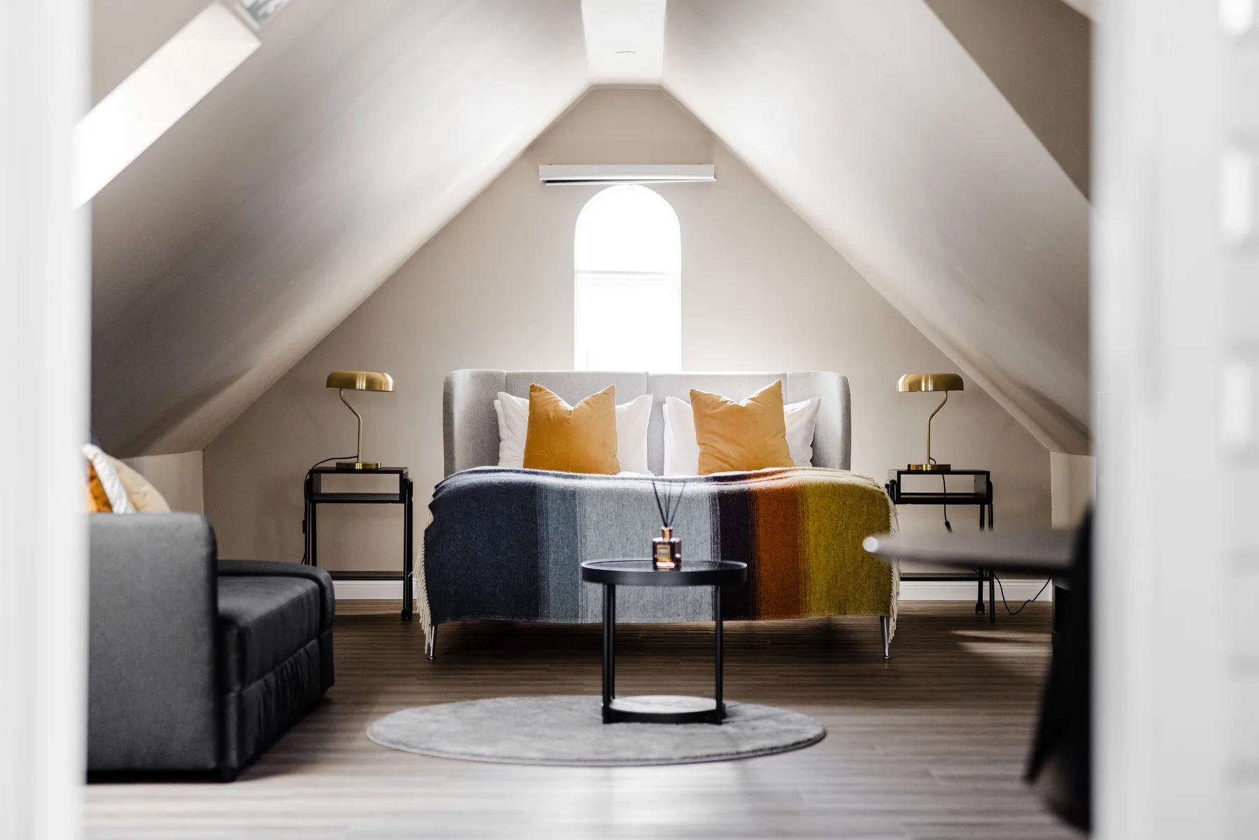 Hotel room interior.