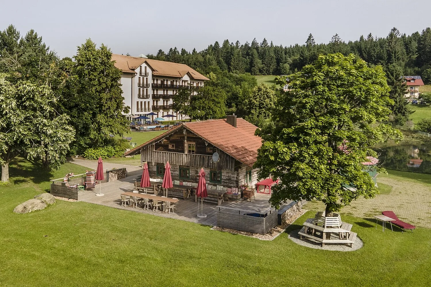 Aerial view of the hotel