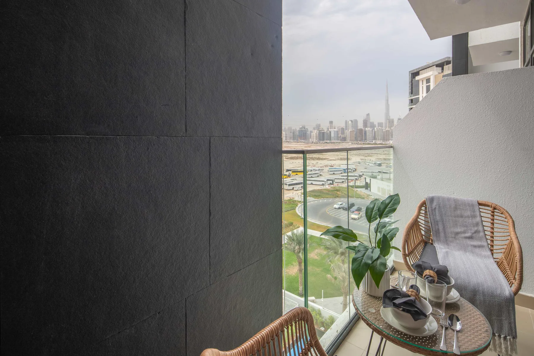 Balcón con vistas al Burj Khalifa