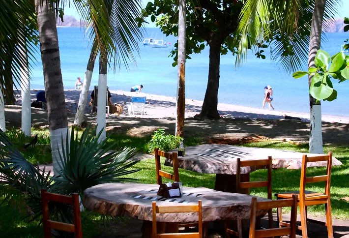 Zona de comedor en la playa