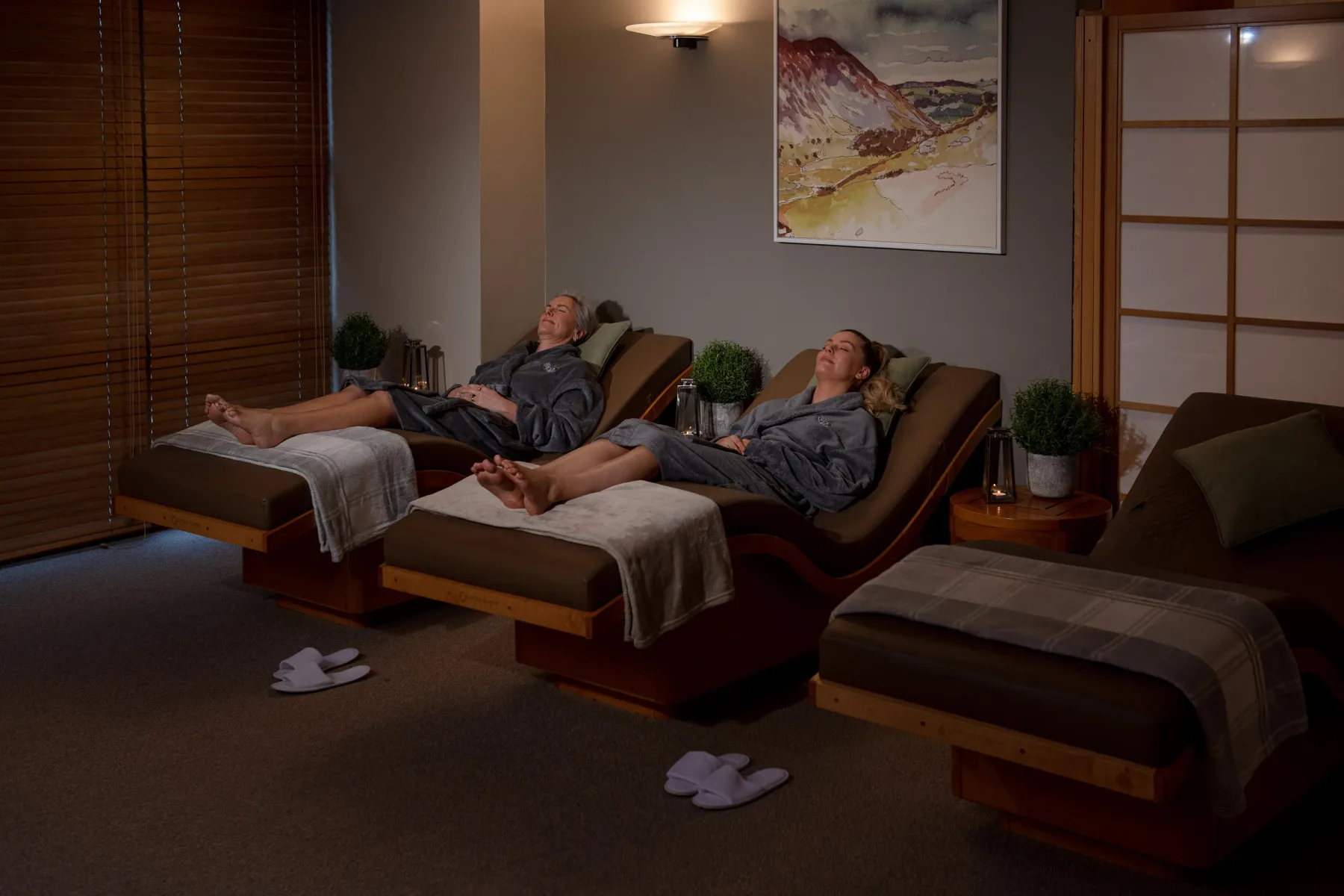 Mother and daughter in the spa lounge