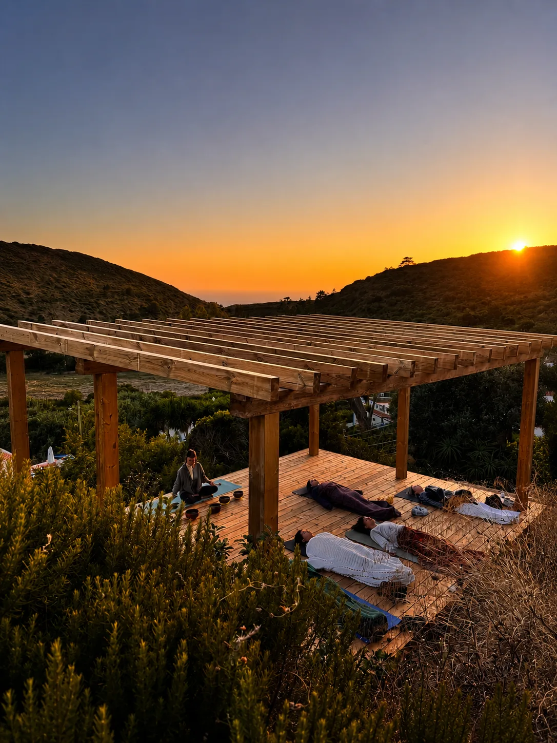Plataforma de yoga en la naturaleza en Casa Nabia