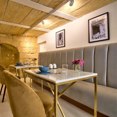 Chairs, tables and dining area