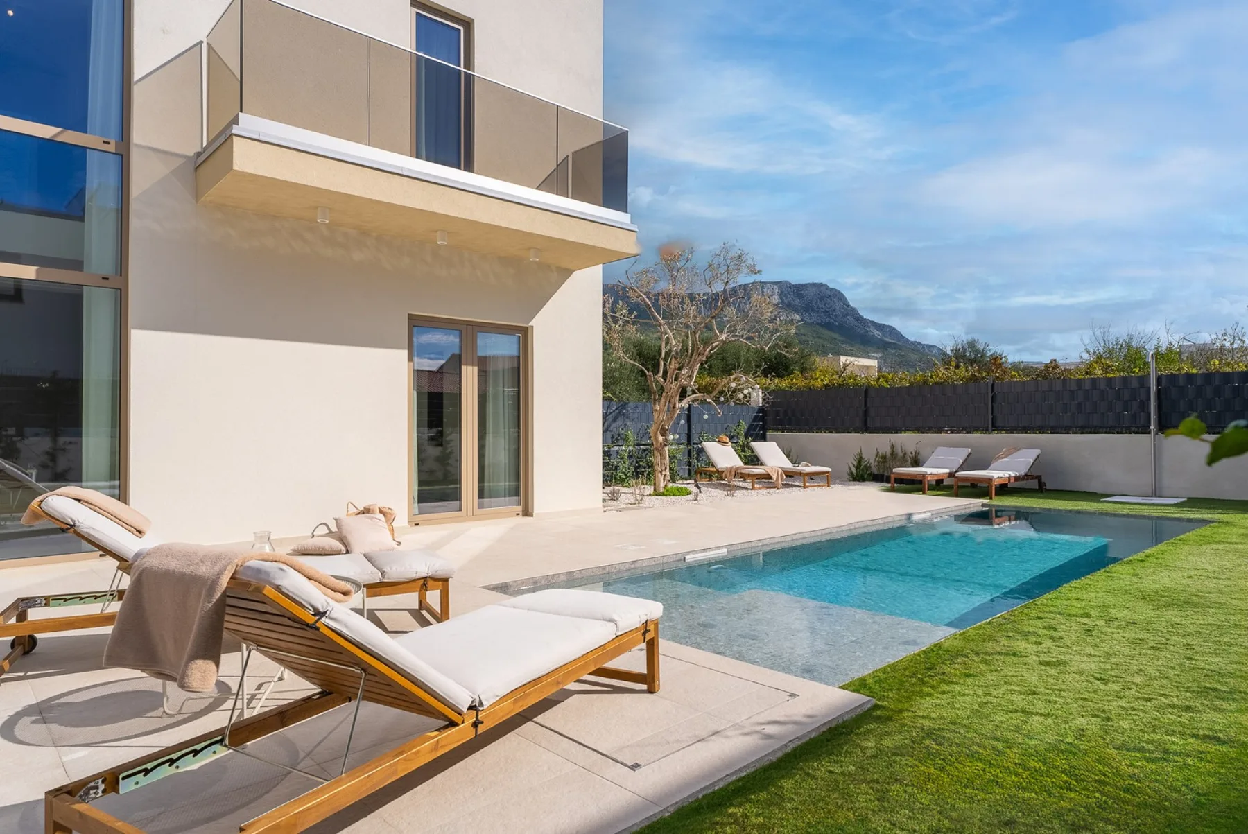 pool treated with a chlorine