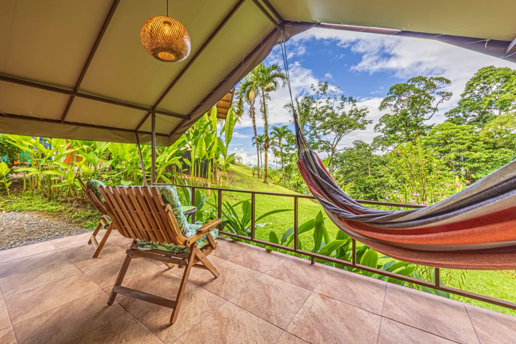 Private Glamping Tents: view from the porch