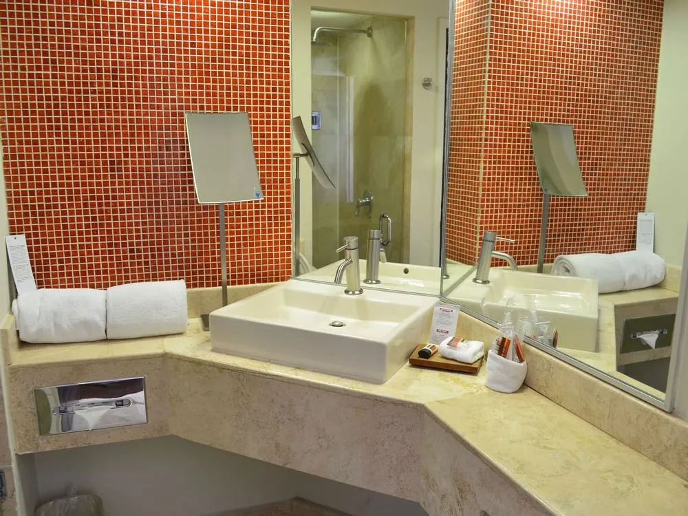 Vanity and standing shower