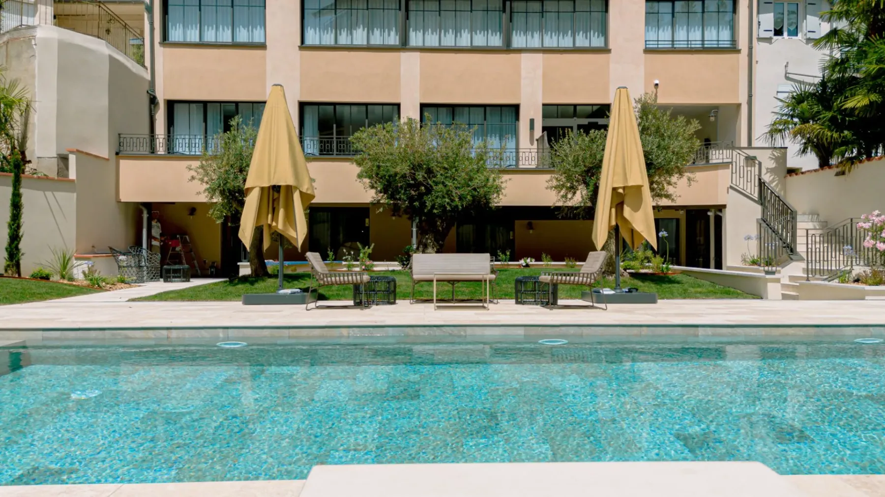 Hotel pool and garden
