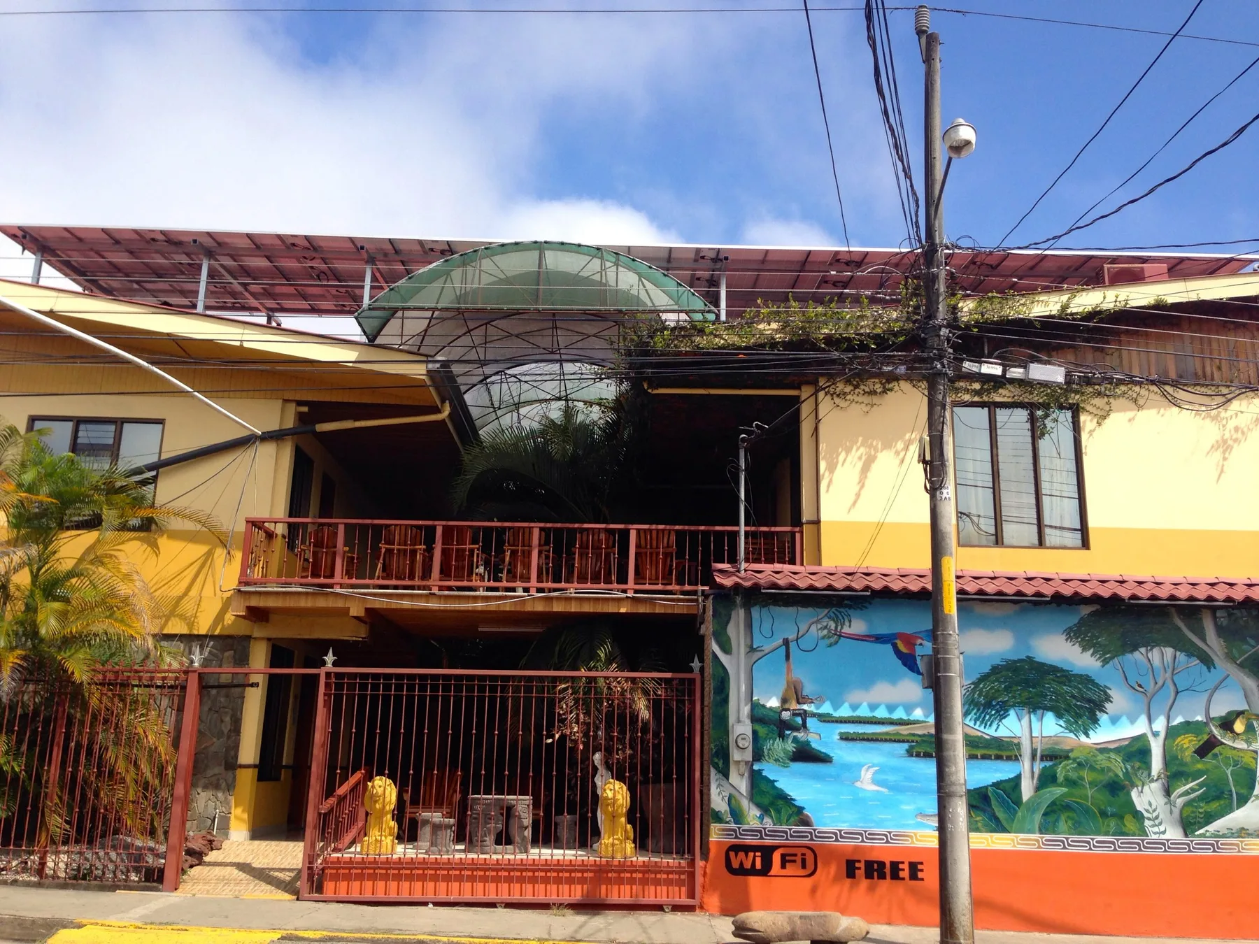 Hotel exterior with panels