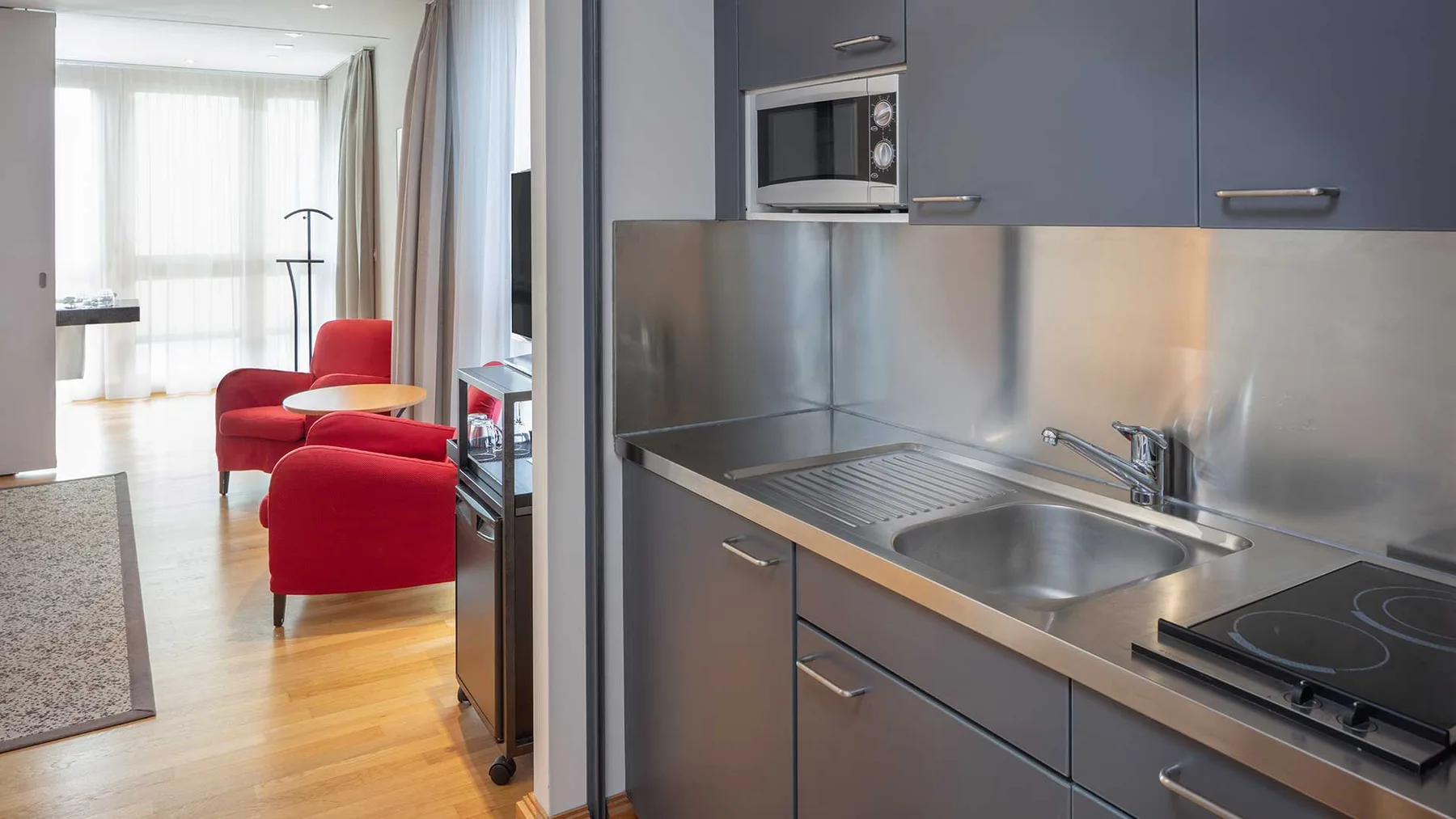 Zona de cocina del estudio confort