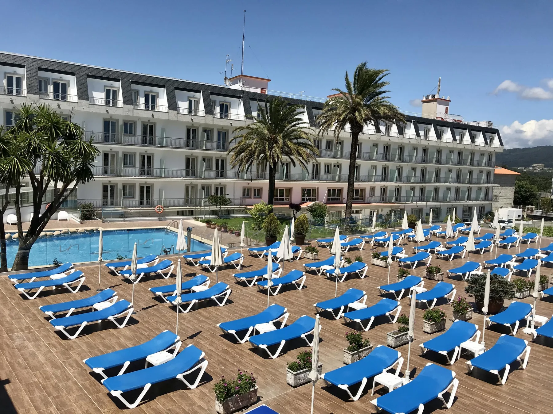 Terrace with sun loungers