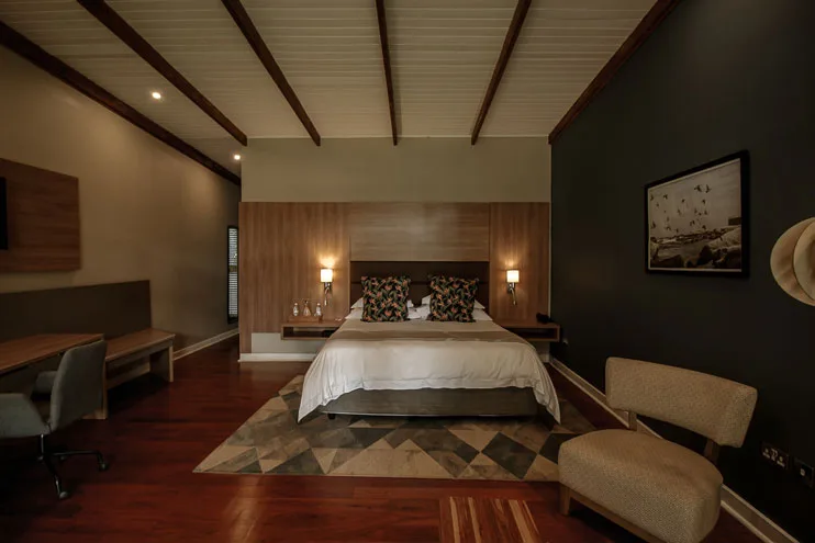 Guest room detail at Sandalwood Lodge