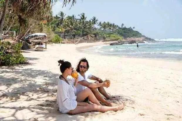 Cocos frescos en la playa