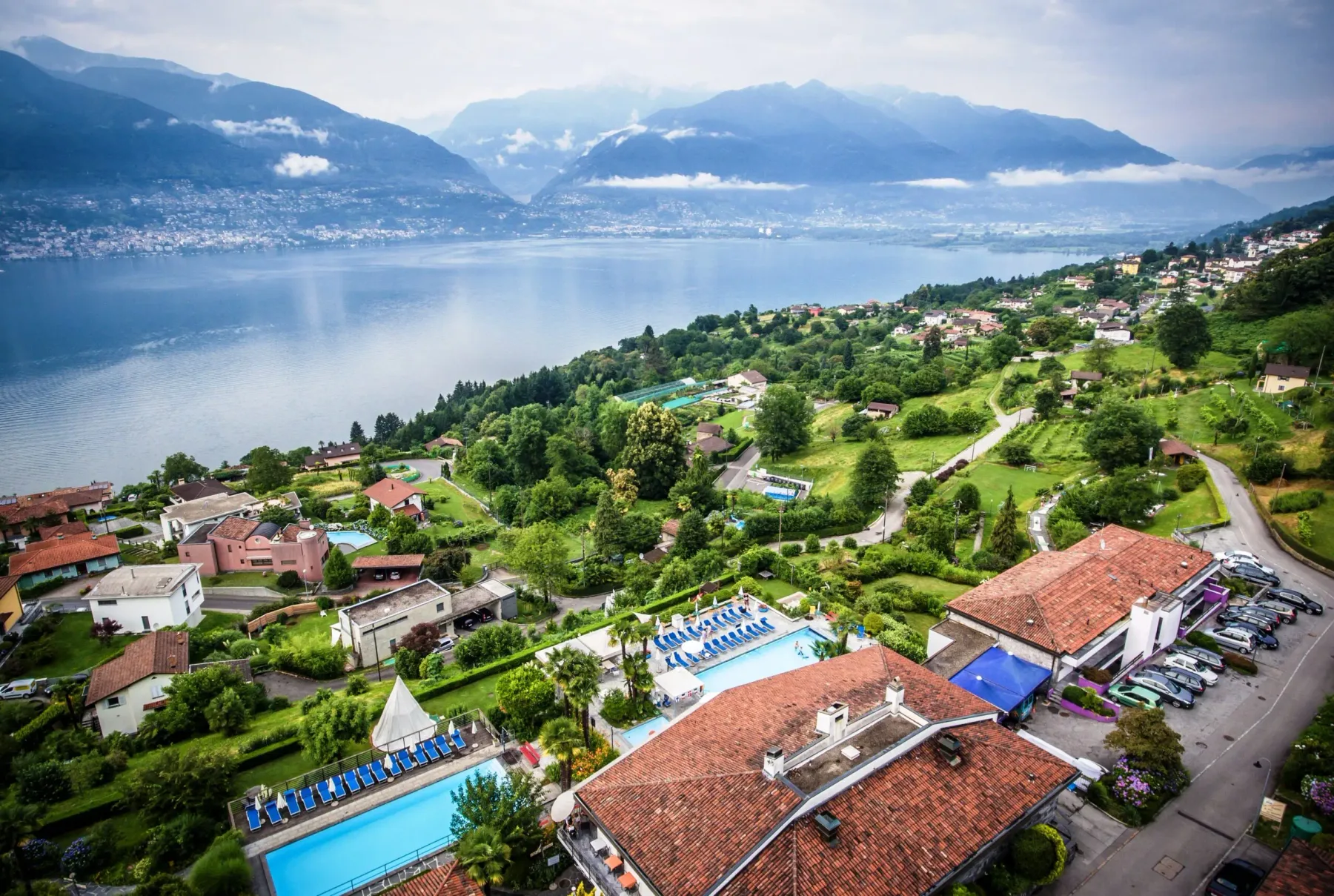Mountain and lake panorama