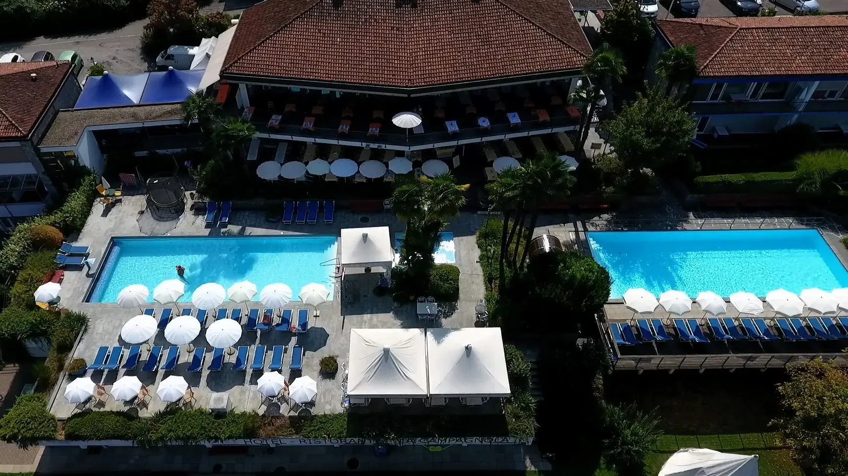 Aerial view of the hotel grounds