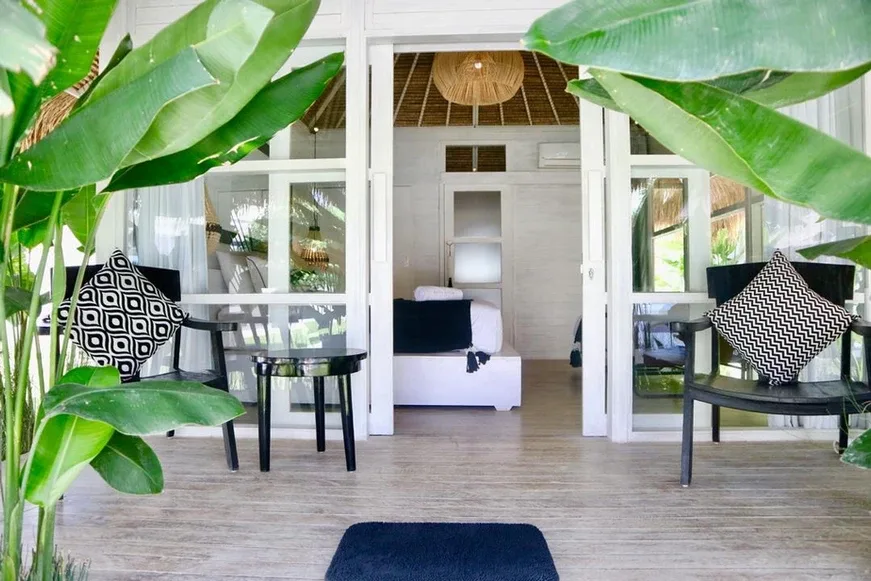 Private terrace of a Balinese bungalow