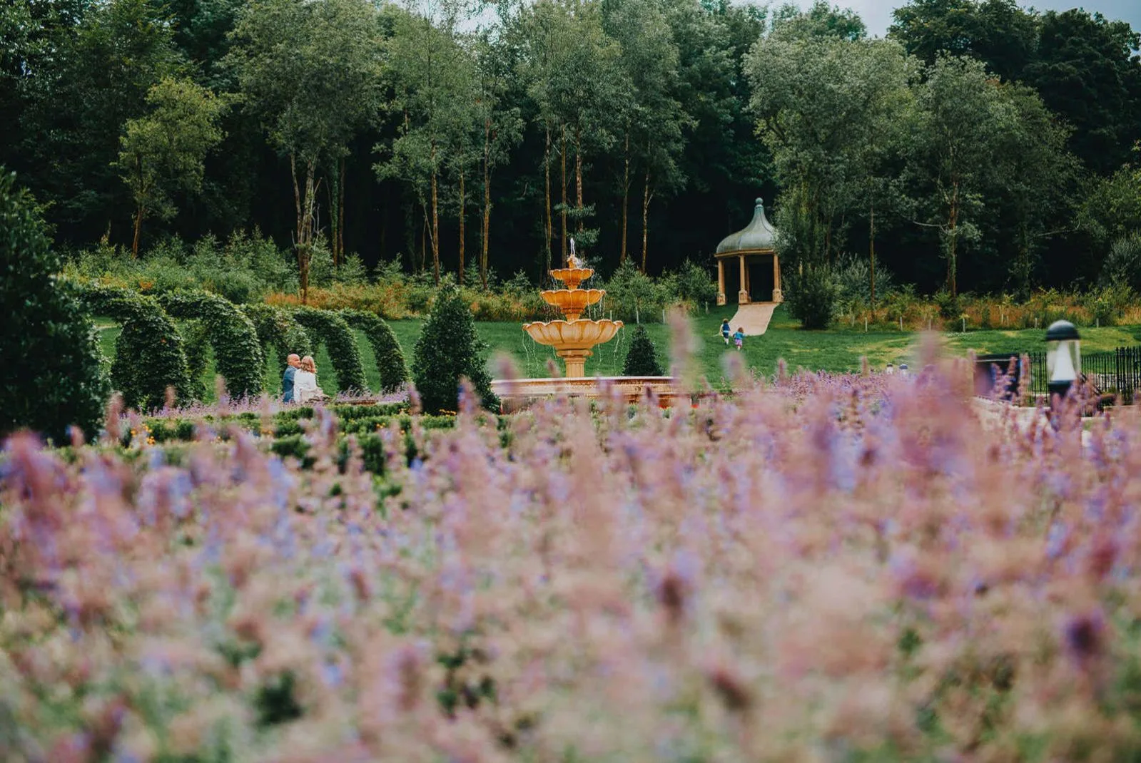 Jardín y fuente