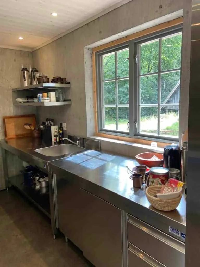 Shared kitchen in the service building