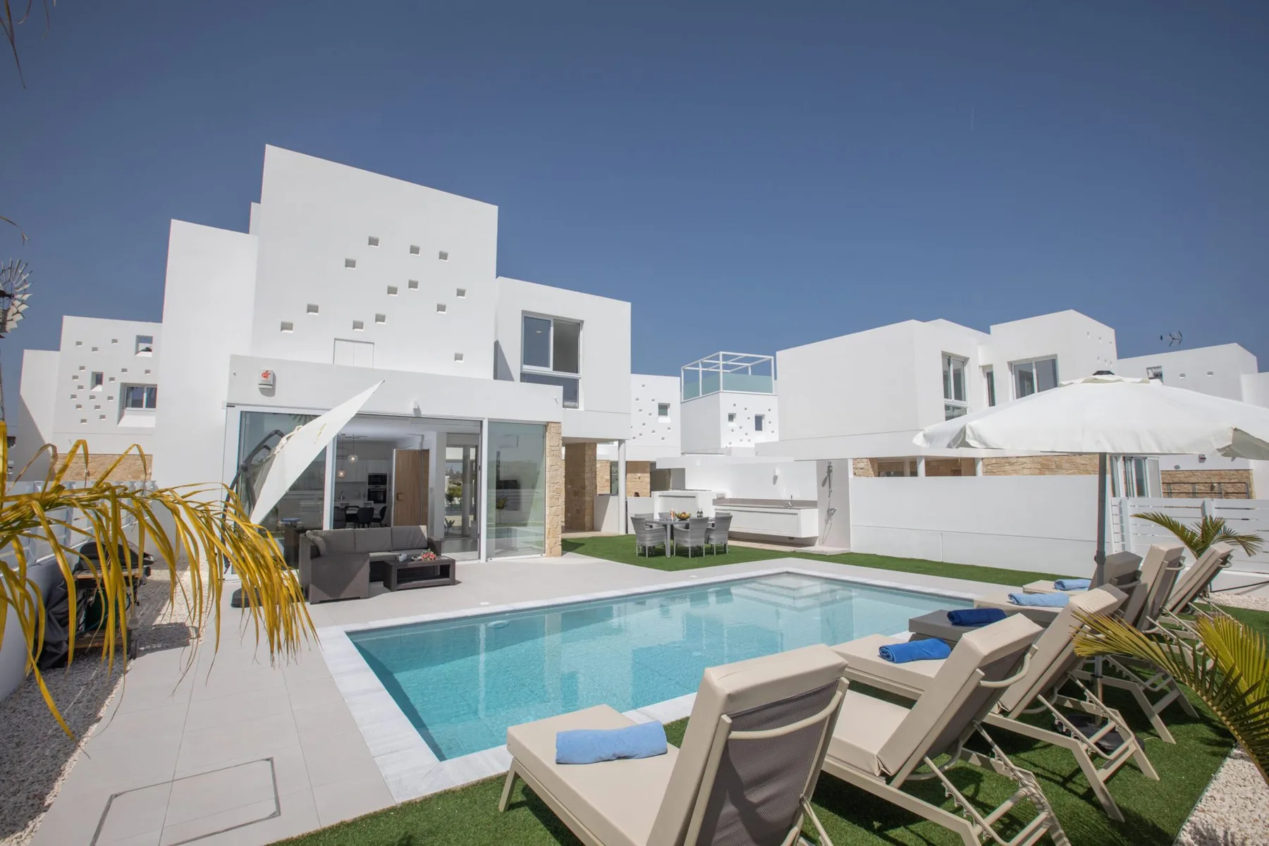Sun loungers by the pool