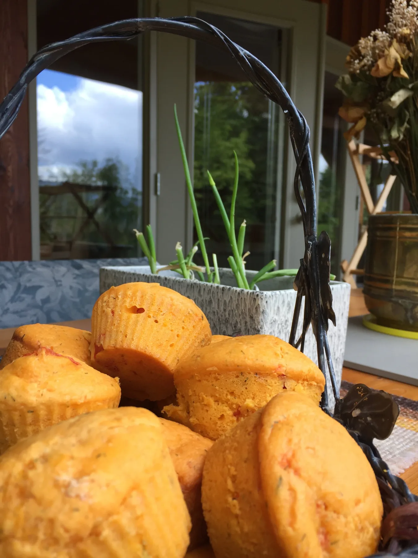 Fresh-baked corn muffins