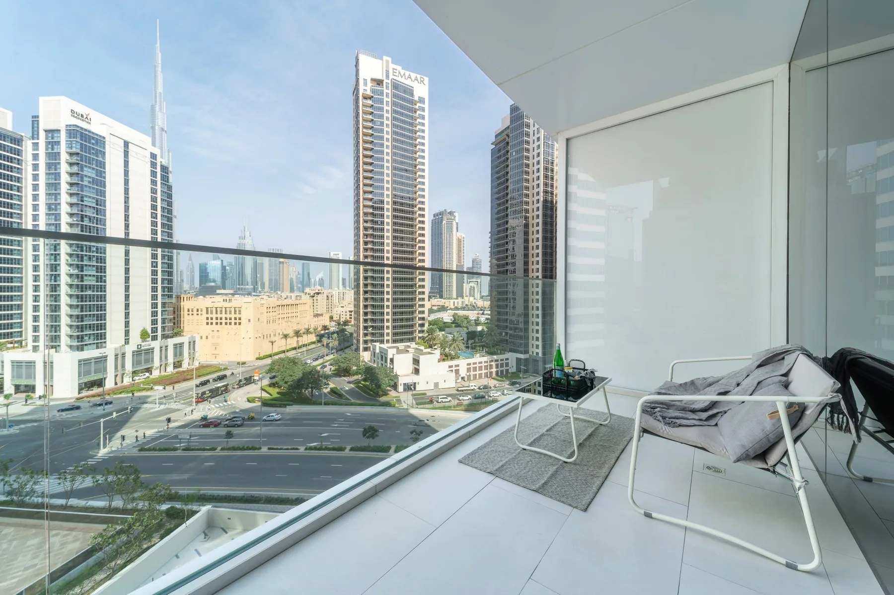 Balcony w/ Partial Burj Khalifa Views