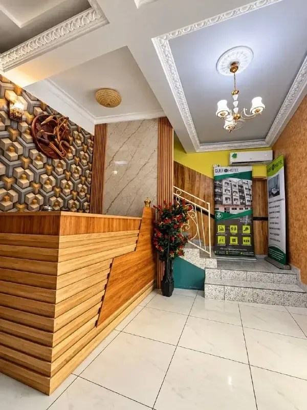 Hotel reception counter