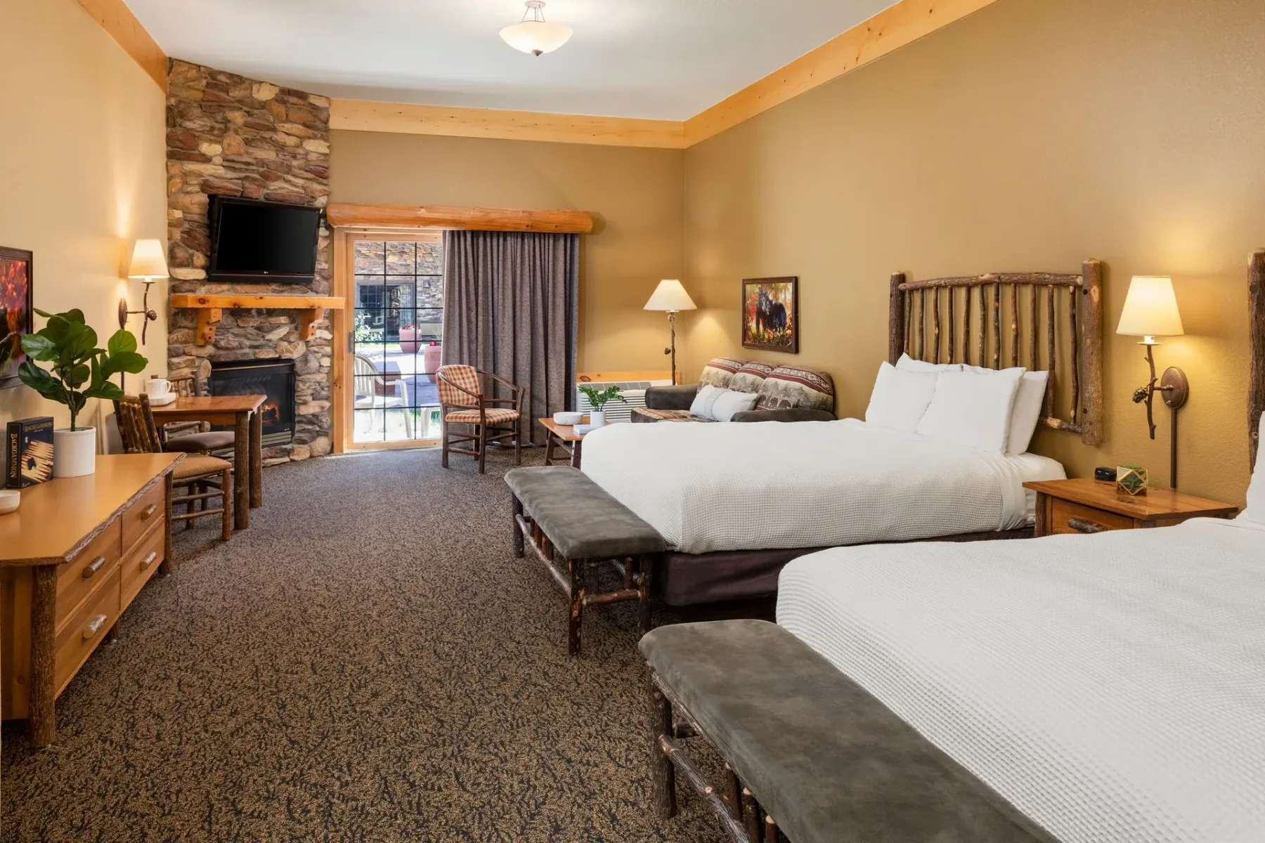 Queen fireplace suite