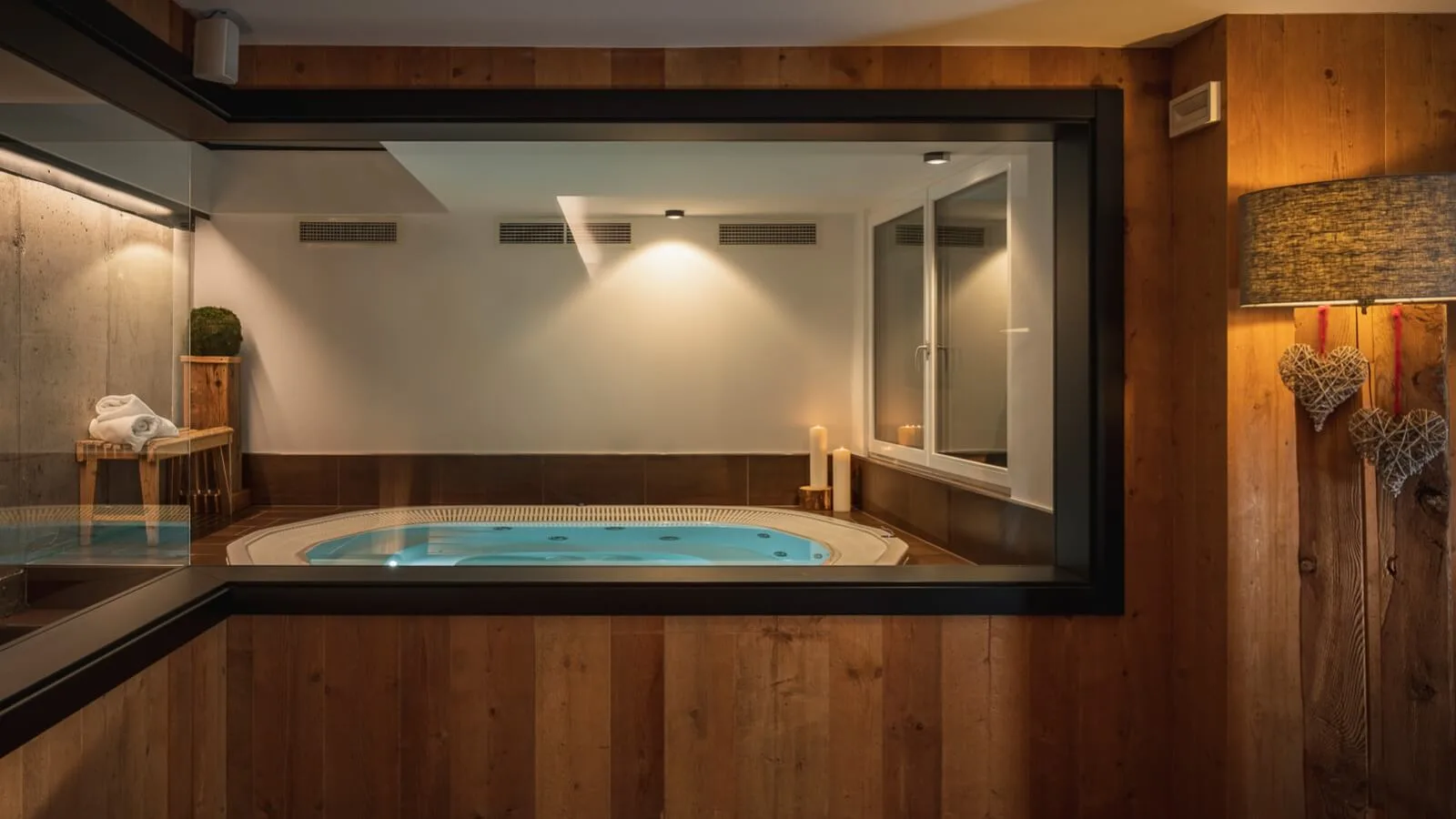 Spa whirlpool in the evening