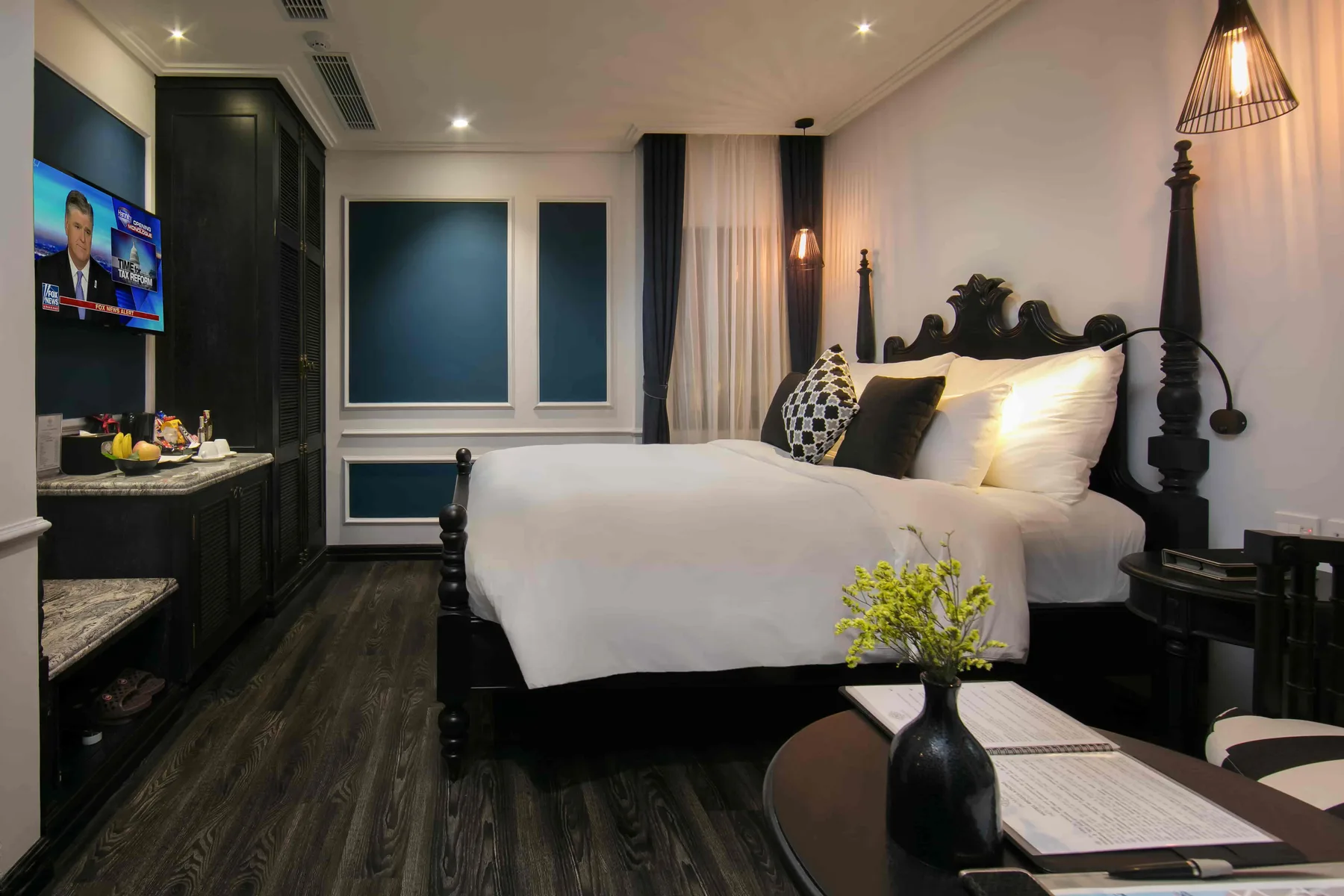 Habitación deluxe acogedora con cama doble