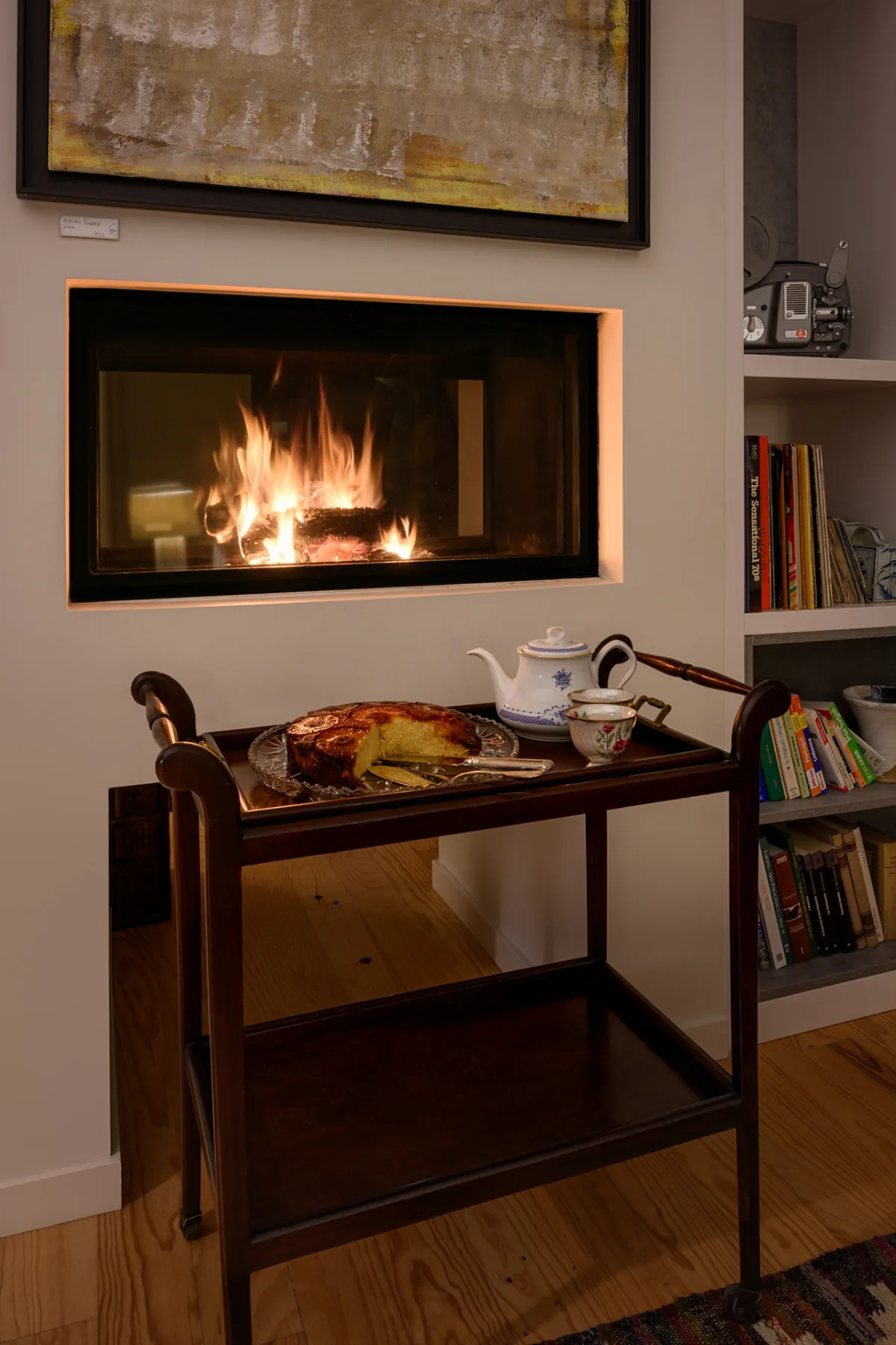Living room with fireplace