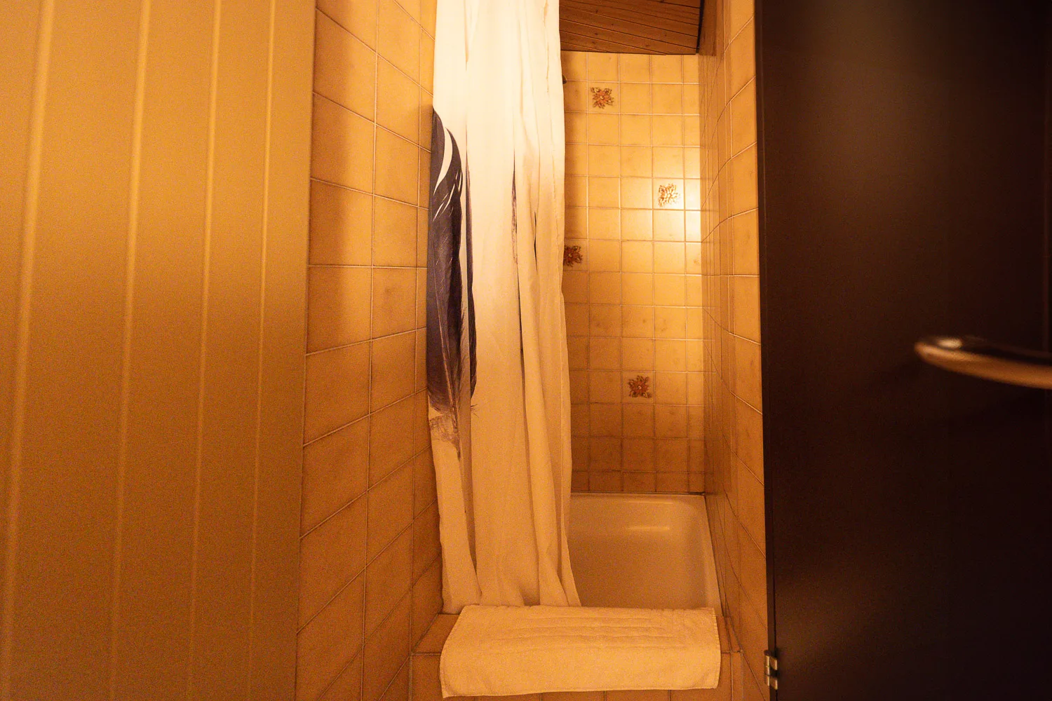 Ducha y bañera en una habitación individual