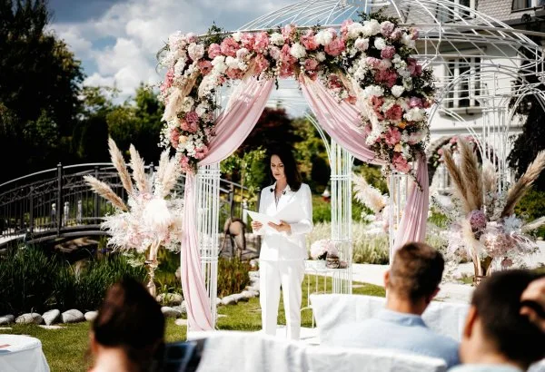 Outdoor ceremony in the hotel garden
