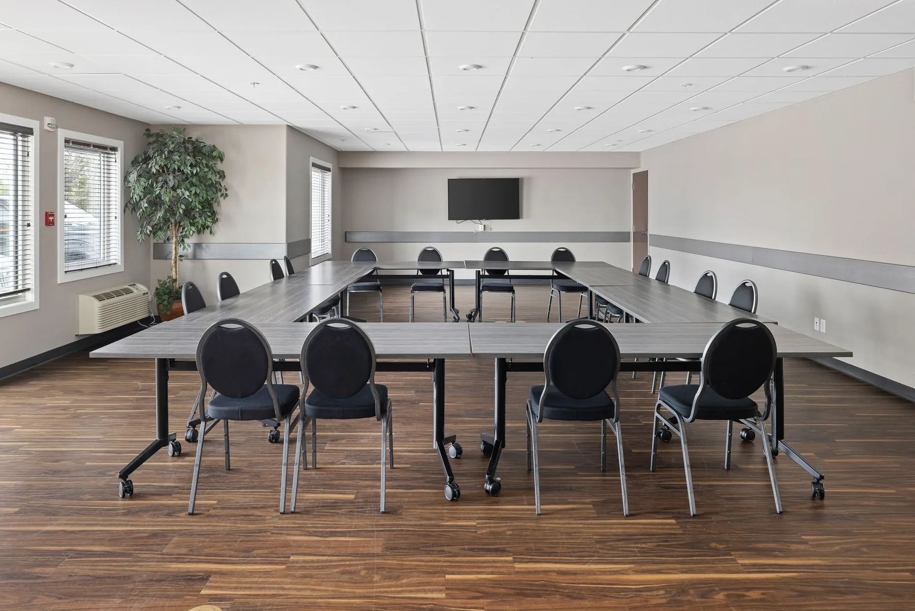 Conference setup in the Rosten Room