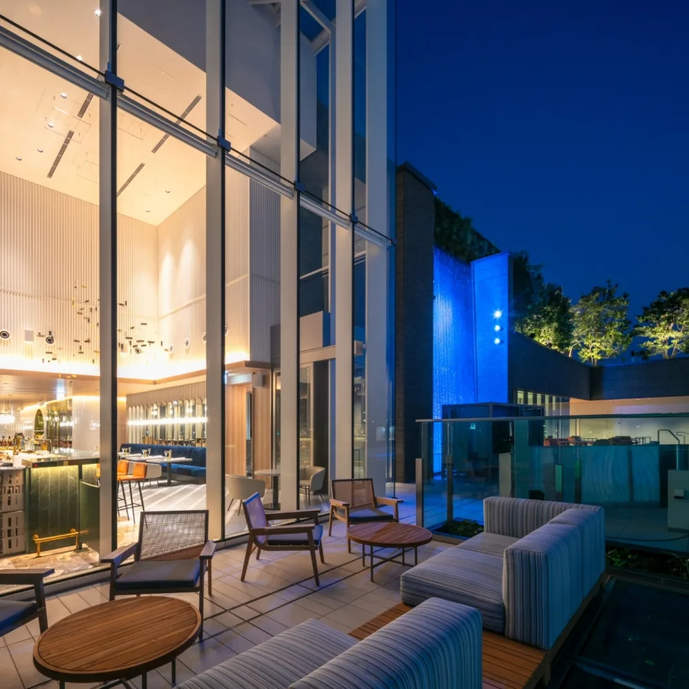 Restaurant terrace seating