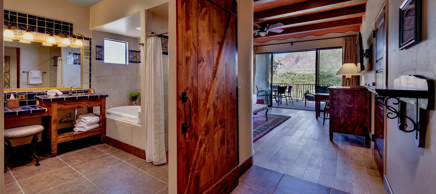 Bedroom with rustic wooden beams