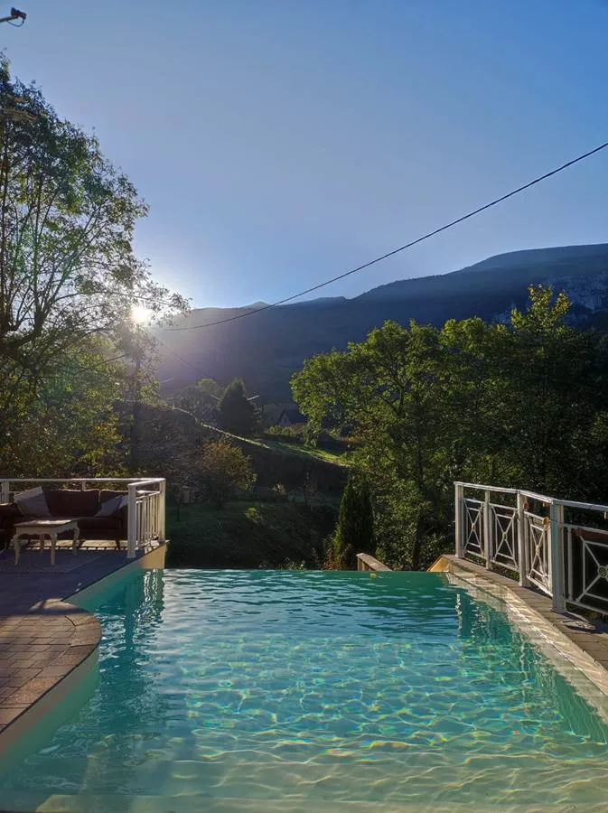 Outdoor spa in summer
