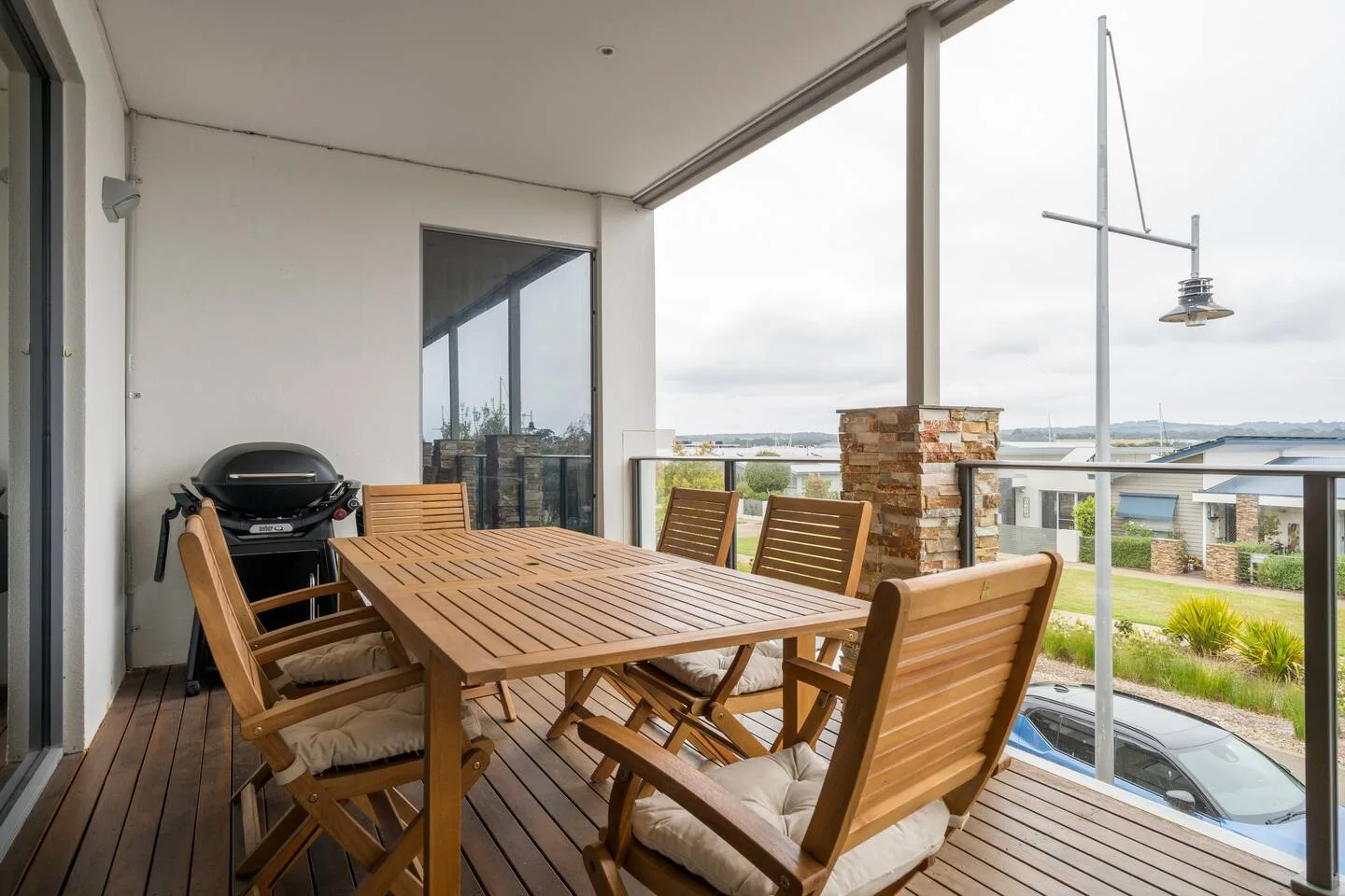 Soak up sunset hour out on the balcony. A BBQ makes it easy to whip up a feast.