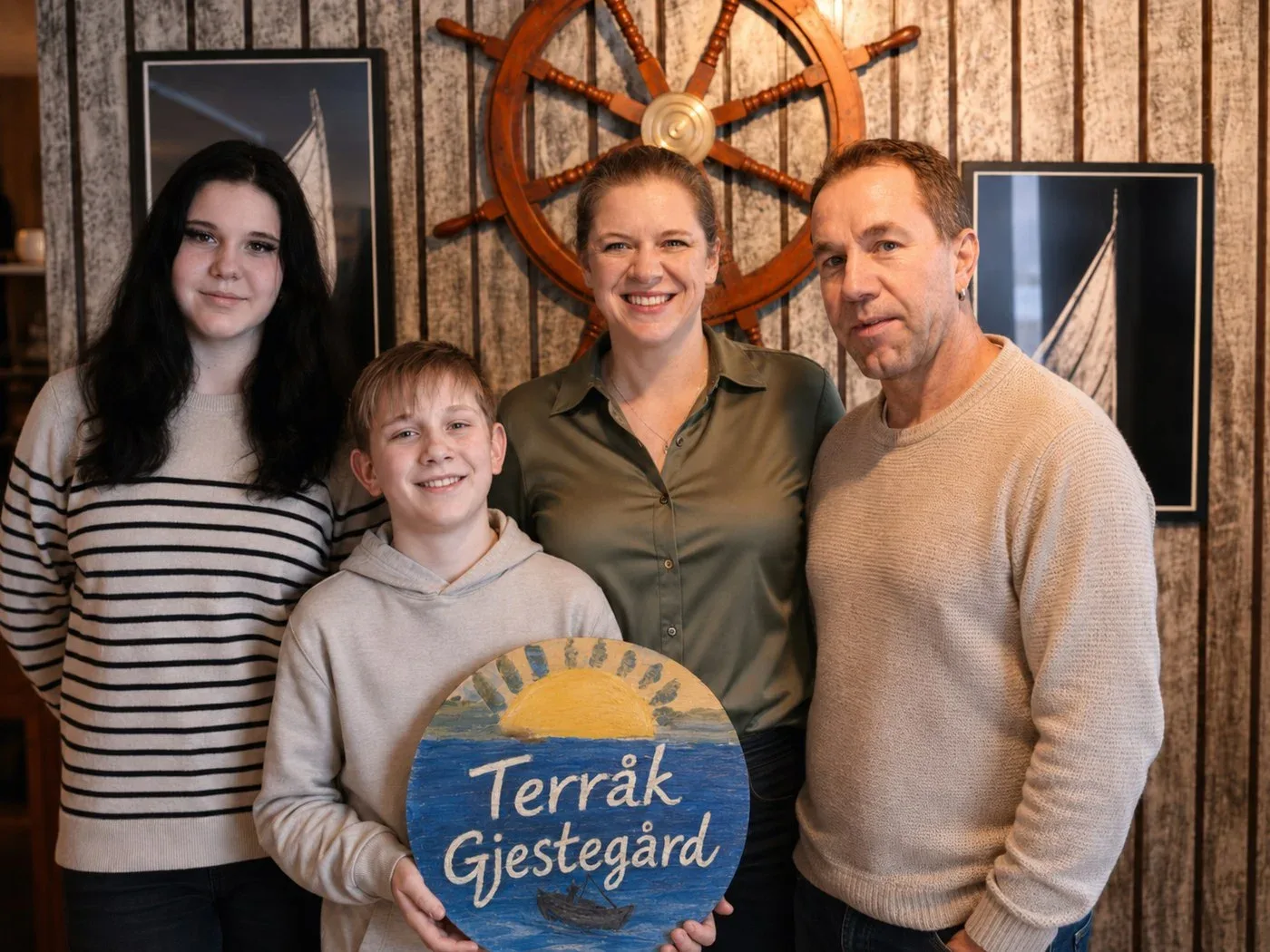 Olga y Nico Krause con su familia