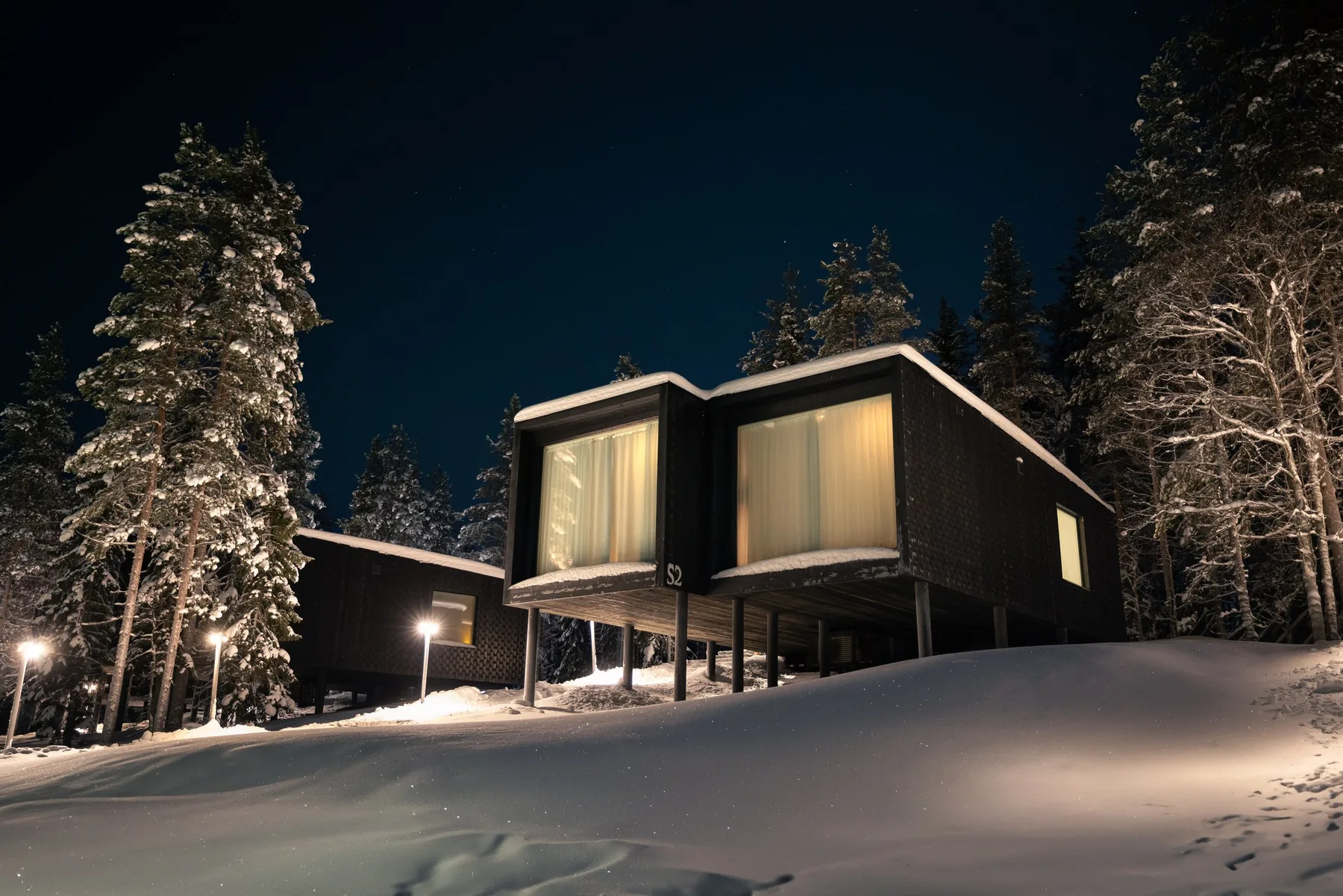 Arctic TreeHouse Hotel durante la temporada de vacaciones de invierno