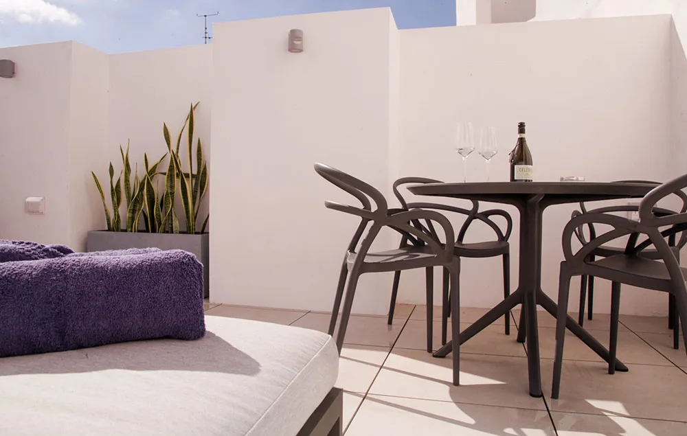 Habitación doble con terraza con jacuzzi al aire libre